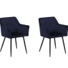 Beliani Tuoli Sametti Tummansininen 2 Kpl Jasmin New