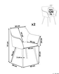 Beliani Tuoli Sametti Tummansininen 2 Kpl Jasmin New