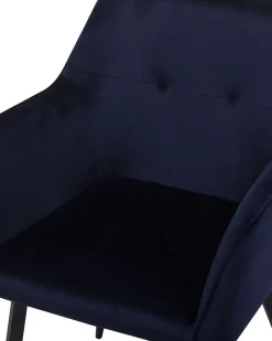 Beliani Tuoli Sametti Tummansininen 2 Kpl Jasmin New