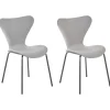Beliani Tuoli Sametti Vaaleanharmaa/Musta 2 Kpl Boonville New