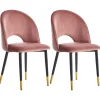 Beliani Tuoli Sametti Vaaleanpunainen 2 Kpl Magalia Fashion