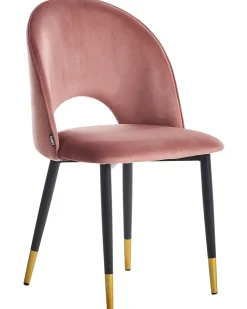 Beliani Tuoli Sametti Vaaleanpunainen 2 Kpl Magalia Fashion