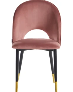 Beliani Tuoli Sametti Vaaleanpunainen 2 Kpl Magalia Fashion