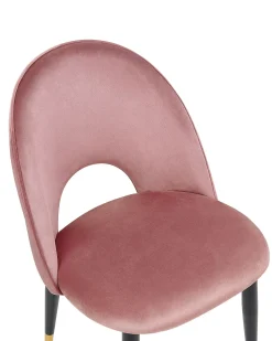 Beliani Tuoli Sametti Vaaleanpunainen 2 Kpl Magalia Fashion