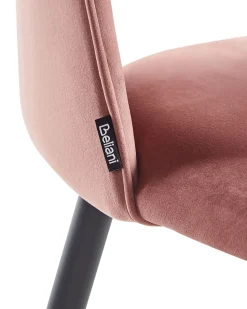 Beliani Tuoli Sametti Vaaleanpunainen 2 Kpl Magalia Fashion