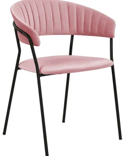 Beliani Tuoli Sametti Vaaleanpunainen 2 Kpl Mariposa Cheap