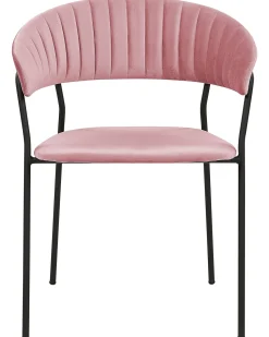 Beliani Tuoli Sametti Vaaleanpunainen 2 Kpl Mariposa Cheap