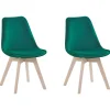 Beliani Tuoli Sametti Vihrea 2 Kpl Dakota Ii Fashion