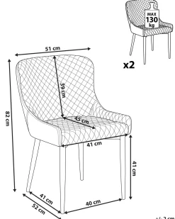 Beliani Tuoli Sametti Vihrea 2 Kpl Solano Best
