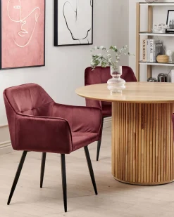 Beliani Tuoli Sametti Viininpunainen 2 Kpl Jasmin New