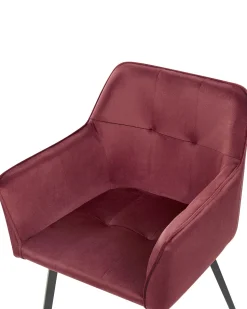 Beliani Tuoli Sametti Viininpunainen 2 Kpl Jasmin New