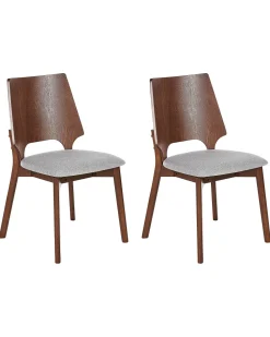 Beliani Tuoli Tumma Puu/Harmaa 2 Kpl Abee New