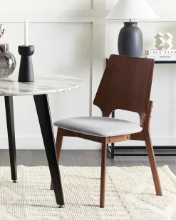 Beliani Tuoli Tumma Puu/Harmaa 2 Kpl Abee New