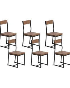 Beliani Tuoli Tumma Puu/Musta 6 Kpl Laredo Best