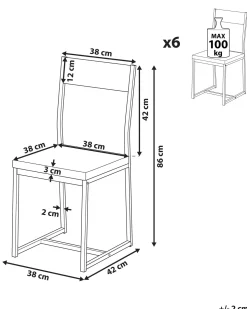 Beliani Tuoli Tumma Puu/Musta 6 Kpl Laredo Best