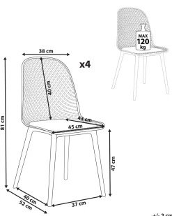 Beliani Tuoli Vaaleanpunainen 4 Kpl Emory Cheap