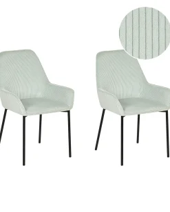 Beliani Tuoli Vakosametti Mintunvihrea 2 Kpl Loverna Best