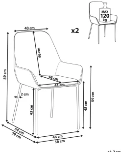 Beliani Tuoli Vakosametti Mintunvihrea 2 Kpl Loverna Best