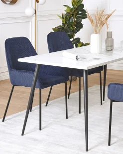 Beliani Tuoli Vakosametti Tummansininen 2 Kpl Loverna Fashion