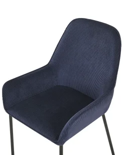 Beliani Tuoli Vakosametti Tummansininen 2 Kpl Loverna Fashion