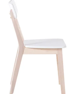 Beliani Tuoli Valkoinen/Vaalea Puu 2 Kpl Santos Outlet