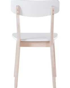 Beliani Tuoli Valkoinen/Vaalea Puu 2 Kpl Santos Outlet