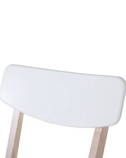 Beliani Tuoli Valkoinen/Vaalea Puu 2 Kpl Santos Outlet