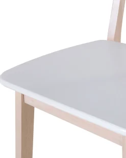 Beliani Tuoli Valkoinen/Vaalea Puu 2 Kpl Santos Outlet