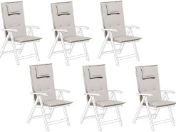 Beliani Tuolin Pehmusteet 6Kpl Setti Harmaanbeige Toscana/Java Discount