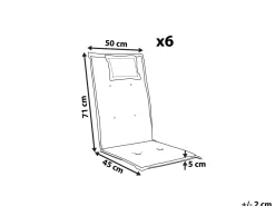 Beliani Tuolin Pehmusteet 6Kpl Setti Harmaanbeige Toscana/Java Discount