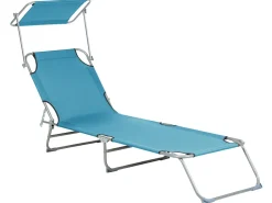 Beliani Turkoosi Teraksinen Aurinkotuoli Katoksella Foligno Best