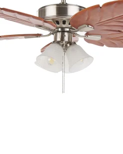 Beliani Tuuletinvalaisin 4 Polttimoa Vaalea Puu/Hopea Gila Outlet