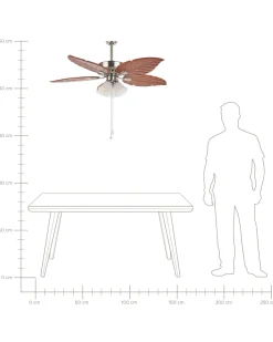 Beliani Tuuletinvalaisin 4 Polttimoa Vaalea Puu/Hopea Gila Outlet