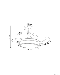 Beliani Tuuletinvalaisin 3 Polttimoa Valkoinen Fremont Store