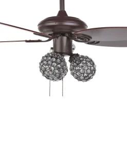 Beliani Tuuletinvalaisin 3 Polttimoa Tumma Puu/Ruskea Heilong Best Sale