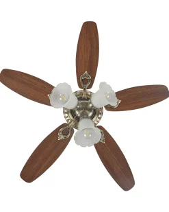 Beliani Tuuletinvalaisin 3 Polttimoa Tumma Puu/Kulta Nadela Sale