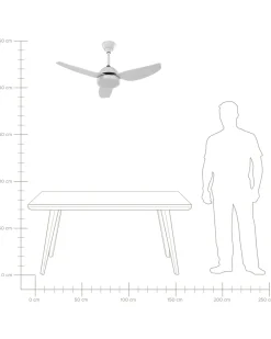 Beliani Tuuletinvalaisin Metalli Valkoinen Toplica Discount