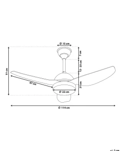Beliani Tuuletinvalaisin Metalli Valkoinen Toplica Discount