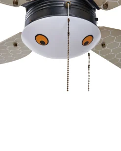 Beliani Tuuletinvalaisin Rauta Musta/Keltainen Dolores Shop