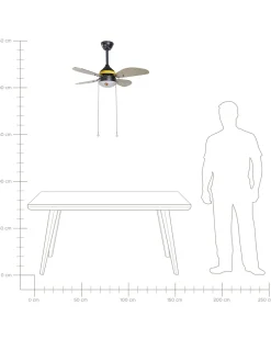 Beliani Tuuletinvalaisin Rauta Musta/Keltainen Dolores Shop
