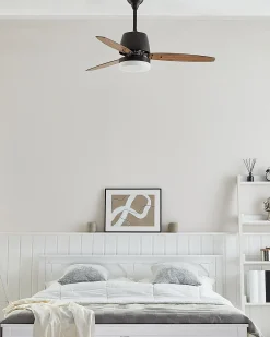 Beliani Tuuletinvalaisin Tumma Puu/Musta Mlava Store