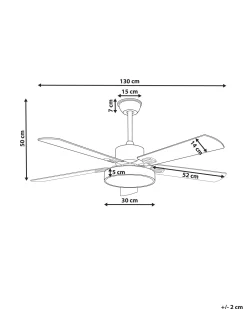 Beliani Tuuletinvalaisin Vaalea Puu/Harmaa Hobble Best