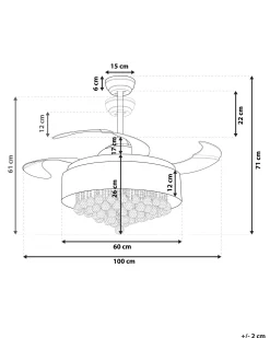 Beliani Tuuletinvalaisin Valkoinen Peel Discount