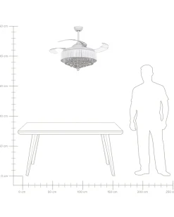 Beliani Tuuletinvalaisin Valkoinen Peel Discount