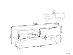 Beliani Tv-Taso 4 Hyllya Tumma Puu/Valkoinen Buffalo Outlet