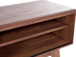 Beliani Tv-Taso 4 Hyllya Tumma Puu/Valkoinen Buffalo Outlet