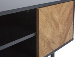 Beliani Tv-Taso 2 Kaappia 2 Hyllya Musta/Vaalea Puu Salina Best