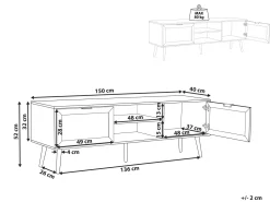 Beliani Tv-Taso 2 Kaappia 2 Hyllya Musta Opoco Best