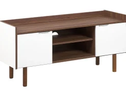 Beliani Tv-Taso 2 Kaappia 2 Hyllya Tumma Puu/Valkoinen Madera Best Sale