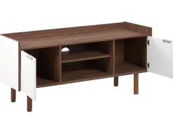 Beliani Tv-Taso 2 Kaappia 2 Hyllya Tumma Puu/Valkoinen Madera Best Sale